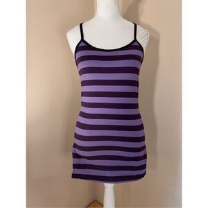 Lululemon Purple Zinfandel Deep Purple Stripe Power Y Athletic Tank Top Size 6